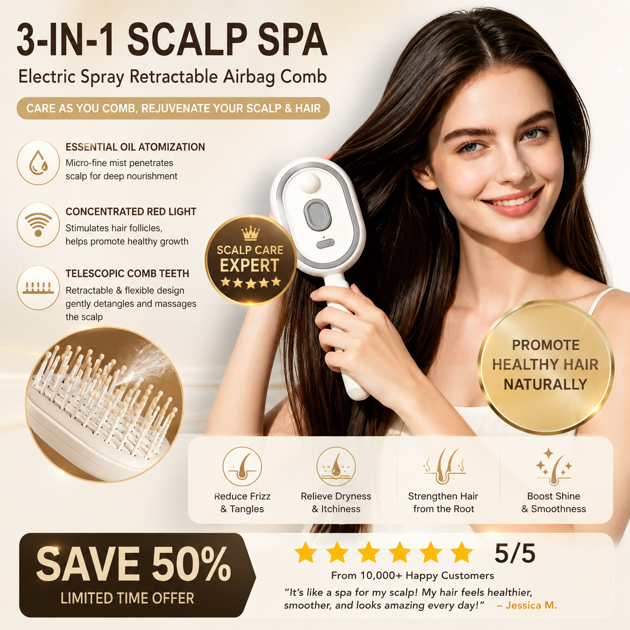 Cloudmades Electric Spray Air Cushion Massage Comb